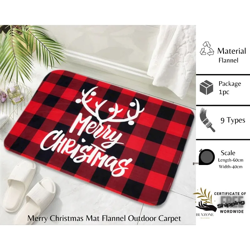 Рождественский Уличный Коврик Фланелевые Украшения Санта-Клауса Домашние