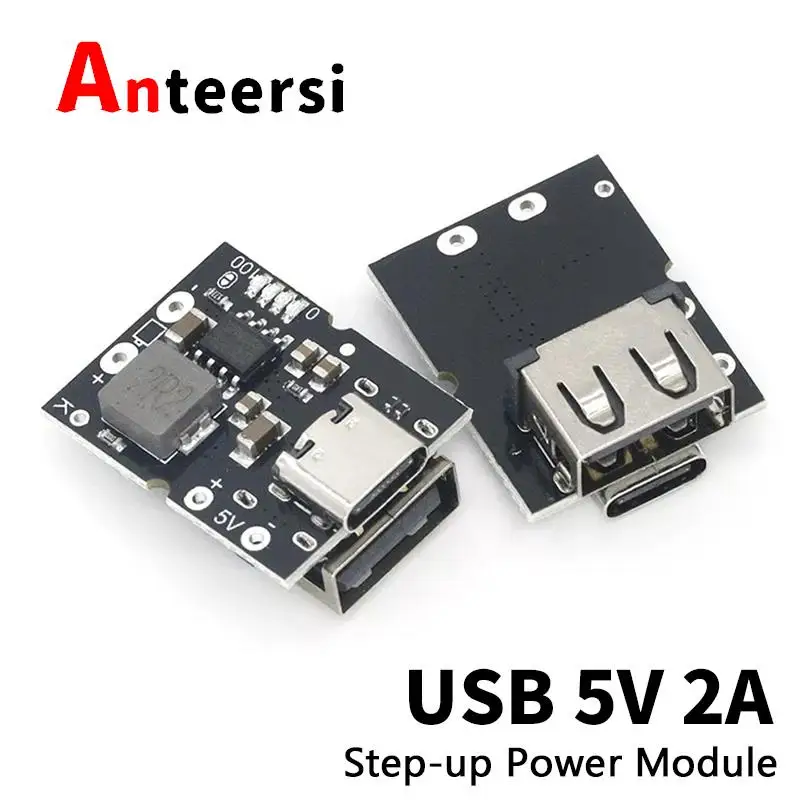 

Повышающий преобразователь USB Type-C 5 в 2 А, модуль питания для зарядки литиевых аккумуляторов, защитная плата светодиодный дисплеем, USB для зар...