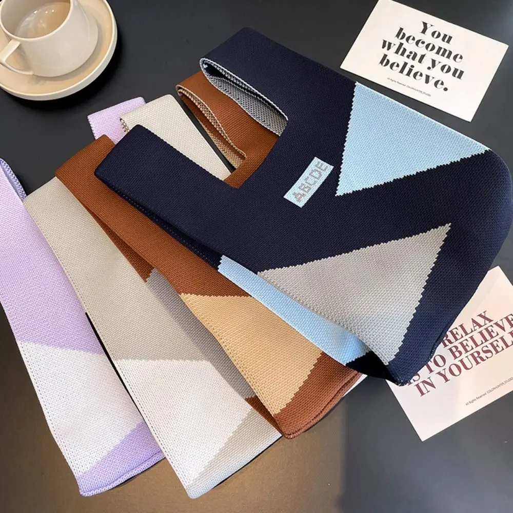 

New Shopping Bags Niche Design Shoulder Bag Knot Wrist Bag Handmade Tote Bag Knit Handbag