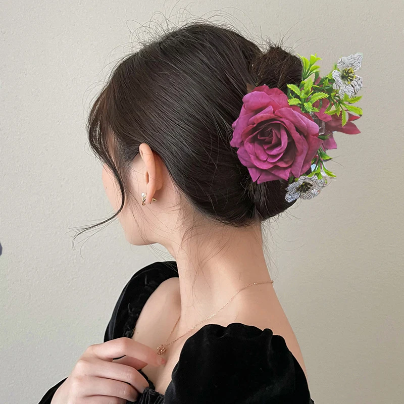 9 см Искусственный цветок волос Краб зажим для Когти женщин Роскошные свадебные