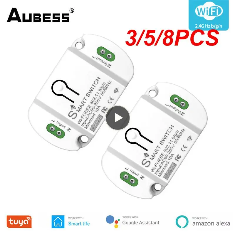 

3/5/8PCS Smart Life Timer Breaker Module Tuya Wireless Switches Wifi 10a Smart Switch Work With Alexa Google Home Smart Home