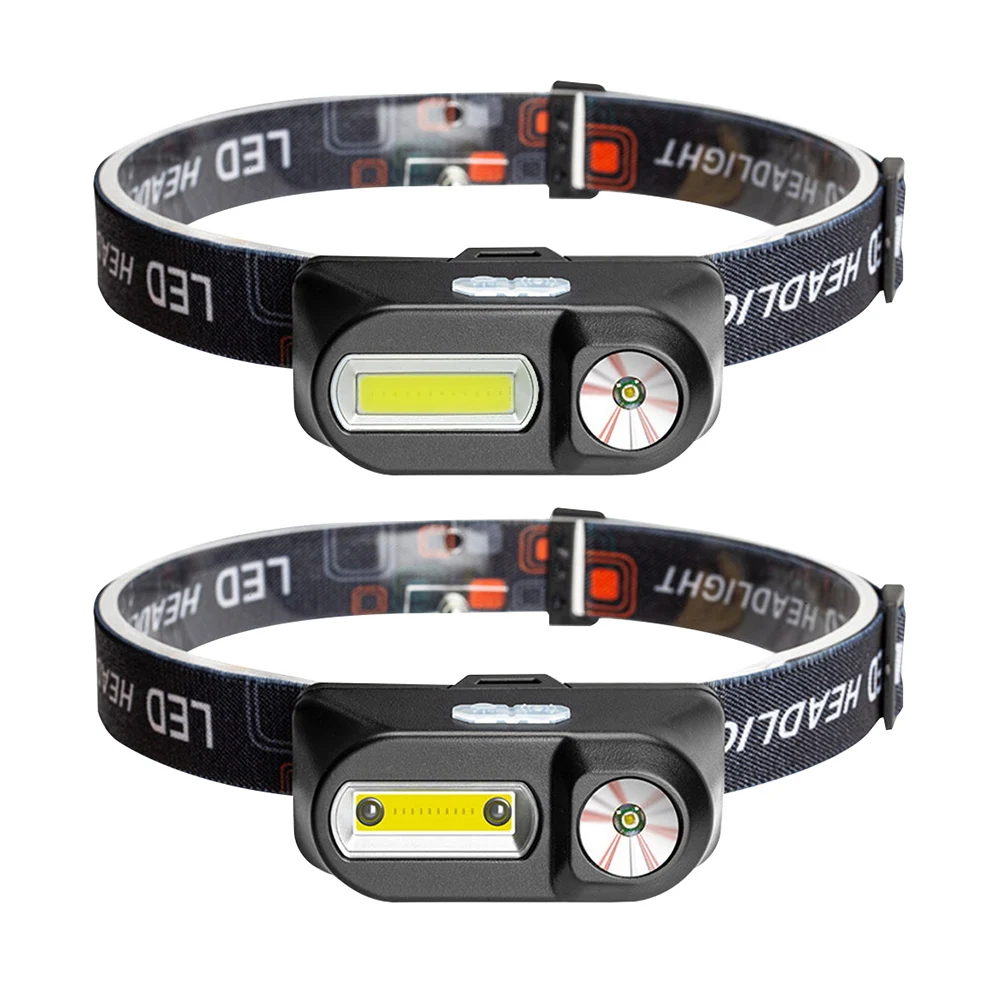 

COB+XPE LED Headlight 6 Modes Use Battery Headlight USB Rechargeable Head Lamp Waterproof Head Light Camp Head Front Light