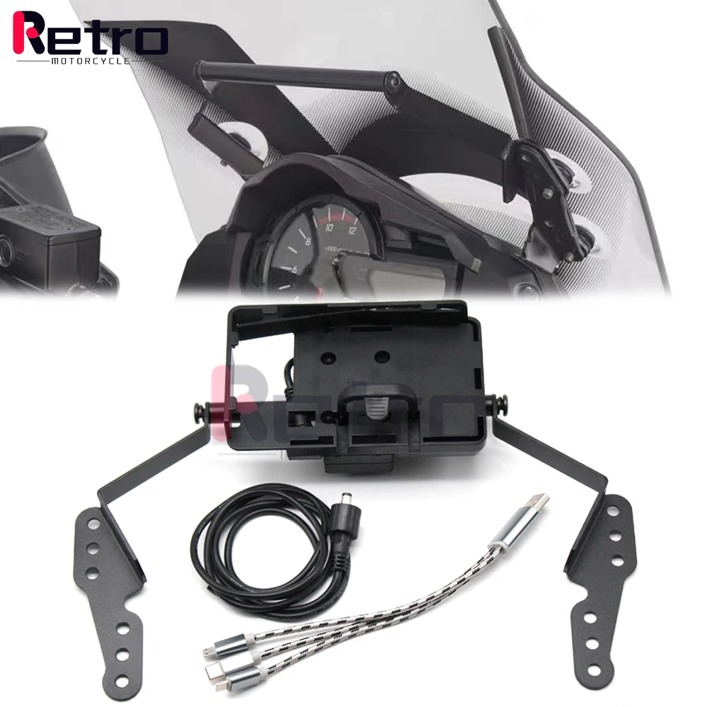 

Держатель для телефона с USB-зарядным устройством, подставка-кронштейн для Yamaha XMAX300 XMAX250 XMAX125 X-MAX 300/250/125, пластина для GPS-навигации мотоцикла