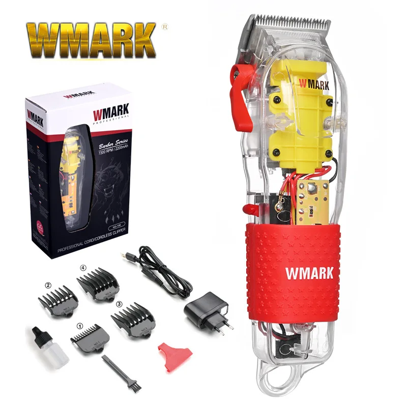 

WMARK NG-108 Professional Hair Trimmer For Men Transparent Hair Clipper Cutting Machine Haircut Barber Shop Electric Clipper