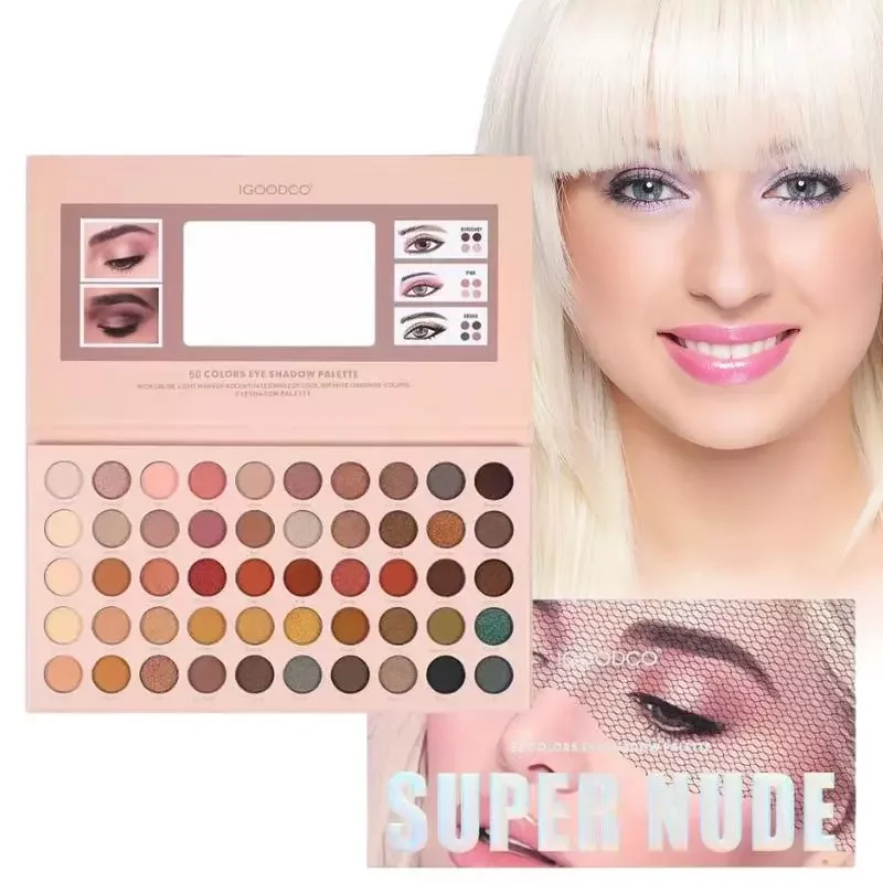 

NEW Women Eye Shadow Makeup Palette 50 Colors Matte Shimmer Blendable Eyeshadow Palette For Girls Female Smooth Eye Shadow