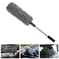 Car Auto Microfiber Retractable Wax Mop Cleaning Brush Round Duster Dusting Tool Car Styling