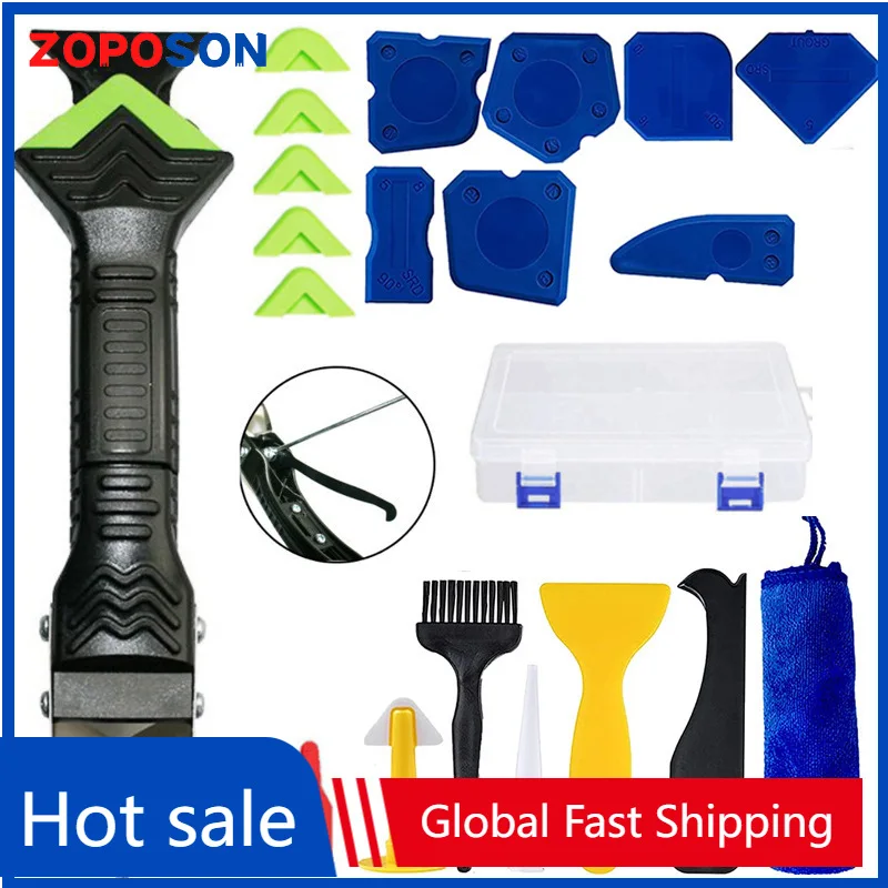 

23Pcs Silicone Scraper Glue Caulk Remover Knife Angle Beauty Sewing Spatula Beauty Sewing Tool Floor Glue Mold Removal Tool