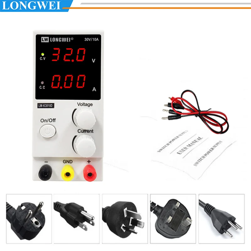 Longwei LW K3010D 3LED 30V10A Регулируемый источник питания постоянного тока лабораторный