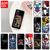 bandai phone case for samsung s22 ultra s21 plus s20 fe s10 5g galaxy note 20 10 lite 9 8 gundam anime silicone black soft cover