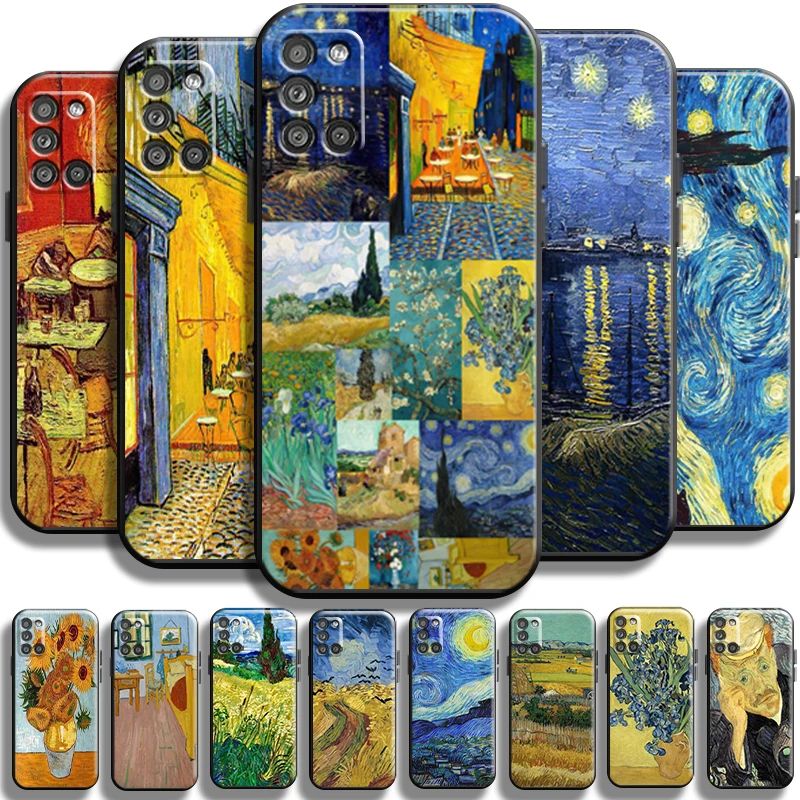

Van Gogh Oil Painting Starry Sky For Samsung Galaxy A31 A31 5G Phone Case Shell Coque Black Cover Carcasa Shockproof Funda