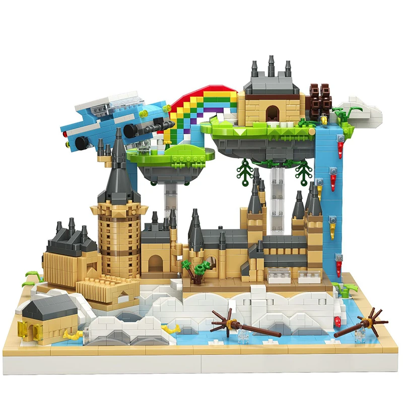 

Movie Assembly Toys Magic Movie Castle Model Building Blocks Bricks Kids Christmas Gift Series Magic Castle Model Micro