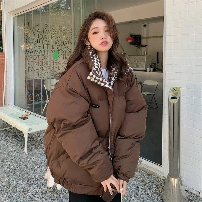 2022 women's parka coat fashion basic cotton down jacket winter fashion soft and thick leisure stand-up collar women's jacket