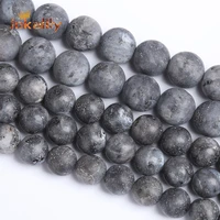 wholesale natural dull matte black labradorite stone round loose beads for jewelry making diy bracelets 4 6 8 10 12 14 16mm 15