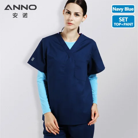 Униформа для медсестры ANNO, эластичная одежда, костюм для медсестры из эластичной ткани с спандексом