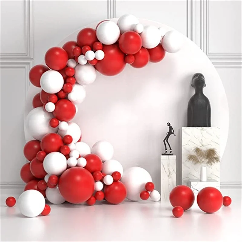 

Red White Balloons Set Christmas Party Decorations Valentine's Day Balloons Birthday Wedding Engagement Party Supplies