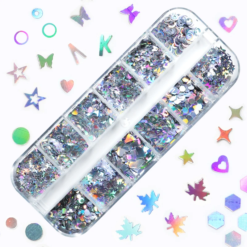 Mirror Butterfly Resin Filler Glitter Epoxy Resin Mold Filling Holographic Bubble Alphabet Starry Sequins Purpurina Resina Epoxi