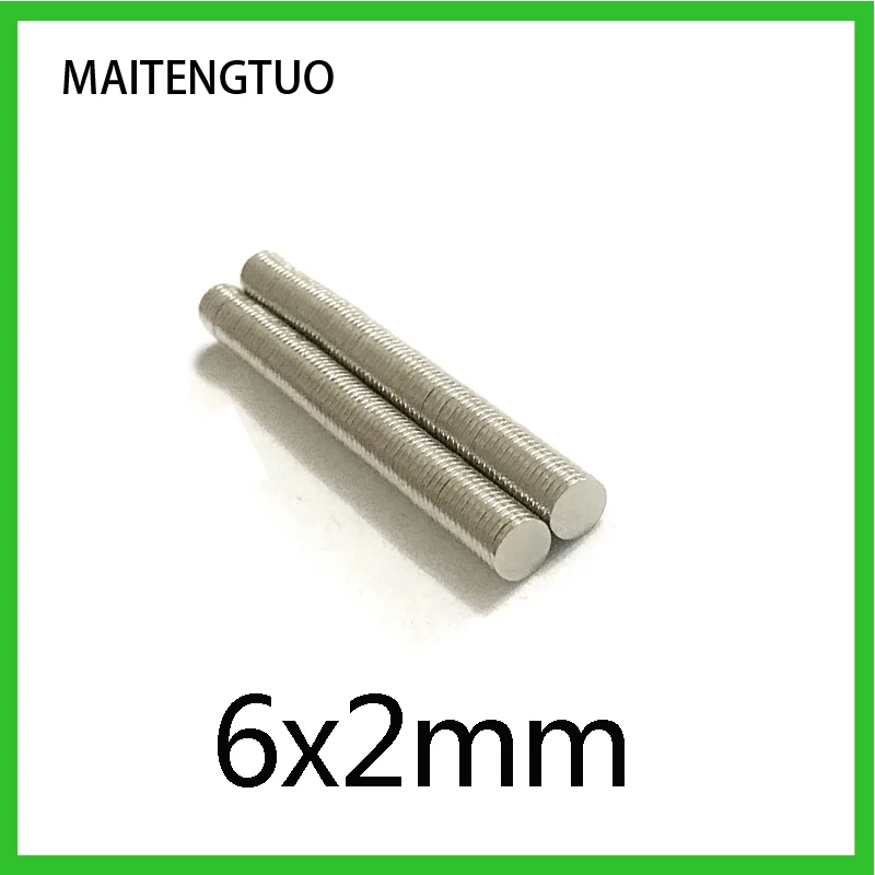 

50/100/200pcs 6x2 mm Mini Small circular Magnets 6mmx2mm Fridge N35 Neodymium Magnet Dia 6x2mm Permanent NdFeB Magnets 6*2 mm