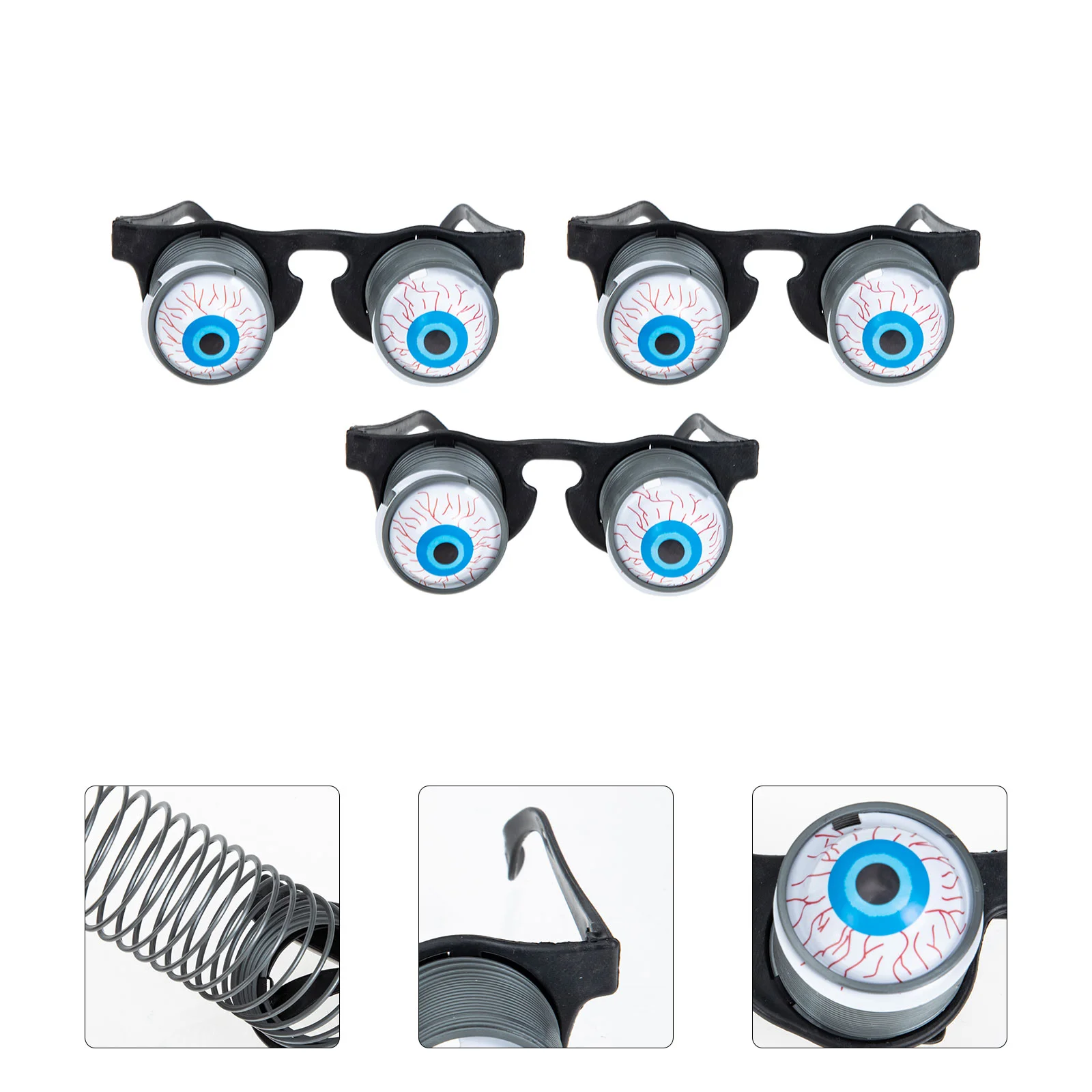 

3 шт. страшные очки для Хэллоуина, искусственные очки для Хэллоуина (черные)