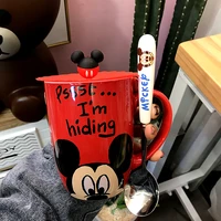 disney mickey minnie pooh bear goofy cute cartoon porcelain cup coffee cup breakfast milk cup mug couple drinking glasses gift