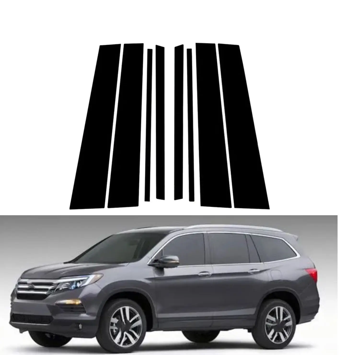 

8 шт. глянцевые черные столбы для Honda Pilot Ridgeline 2016 2017 2018 2019 2020 2021 2022 автомобильные окна двери Tirm наклейка чехол