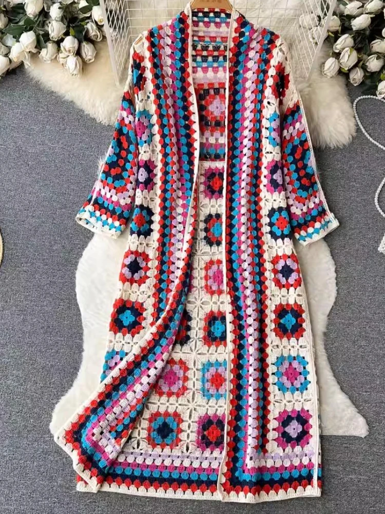 

Long Sleeve Casual Loose Knitted Cardigans Women Autumn Boho Party Birthday Overcoat Female Elegant Maxi Fashion Coat