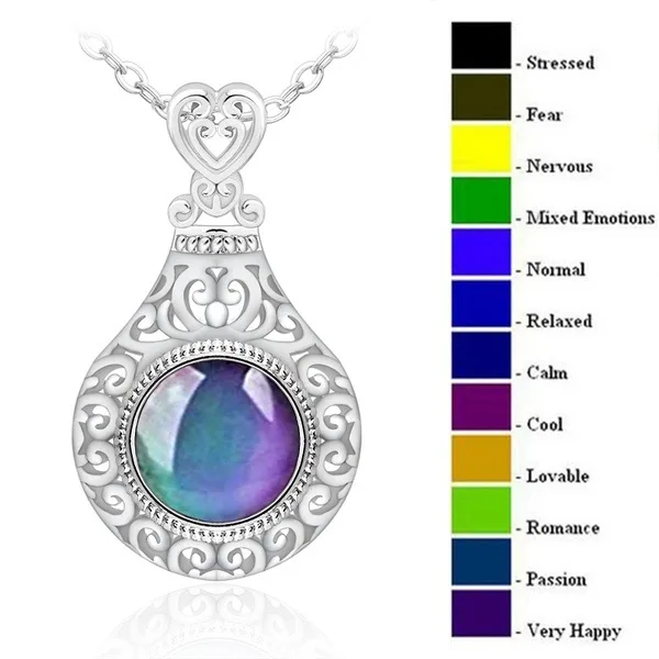 

Creative Color Changing Temperature Sensing Pendant European and American Luxury Fashion Hollow Through Flower Ladies Necklace