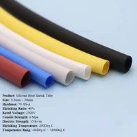 diameter 0 830mm silicone heat shrink tube flexible cable sleeve insulated 2500v high temperature soft diy wire wrap protector