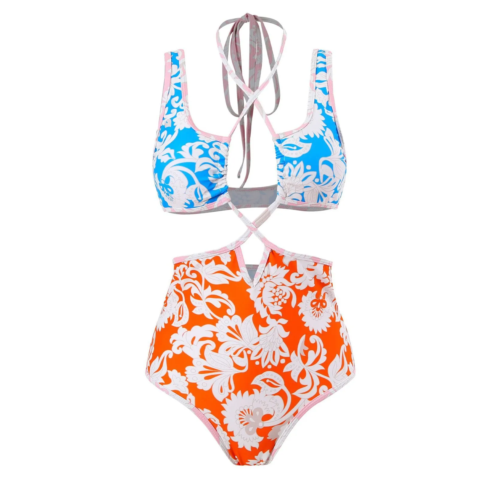 

Women's Sexy Slim Printed Camisole Split Bikini Plus Size Swimsuit (Two-Piece Set) купальники женские 수영복 여자 Traje baño mujer