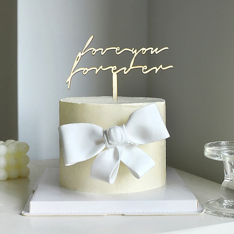 

Love Bow Laser Cake Card Insertion Fantasy Birthday Happy Cake topper Plugin Party Baking Supplies