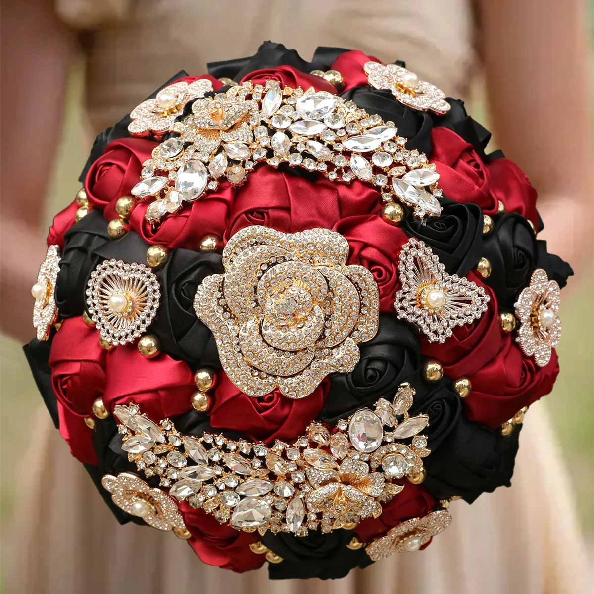Винно-красное искусственное роза свадебный букет и свадебные украшения подружек
