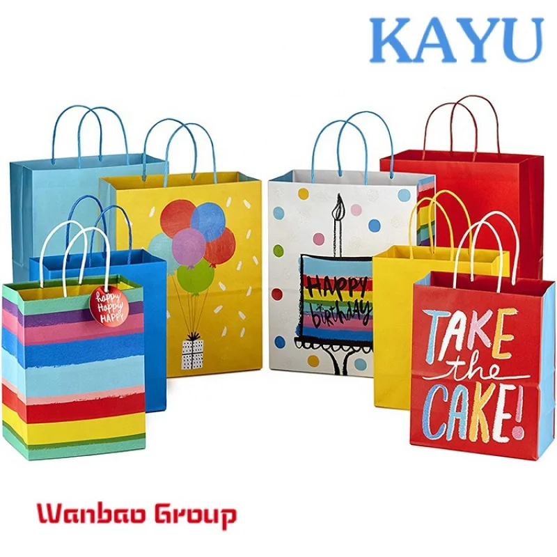 high-quality personalised Peparboard Large colorful wedding gift bags for guest Baby Showers Birthdays Gift Pack Bag