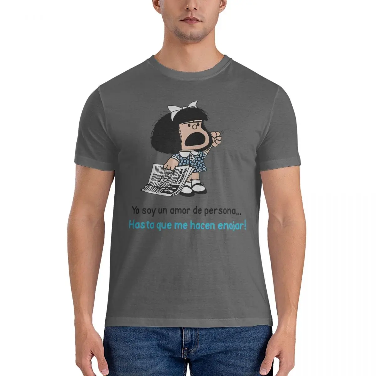 Мужские яркие футболки Mafalda одежда из чистого хлопка забавная футболка с