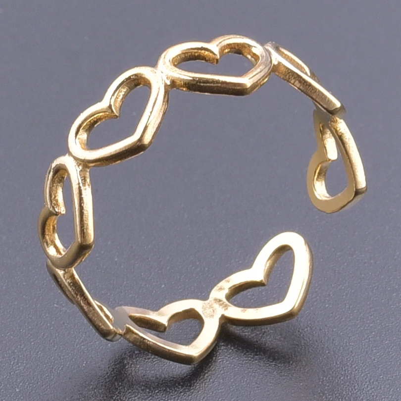 

Love Spell Ring Niche Simple Opening Adjustable Seven Gold Color Steel Titanium Rings For Women Accesorios Para Mujer Jewelry