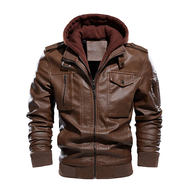 

Leather Jackets 2023 Winter Mens PU Jacket Biker Leather Coat European Windbreaker Genuine Leather Jacket Hommes Veste