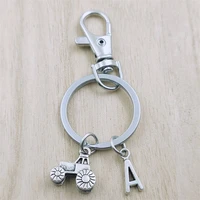 tractors tools europe keyring letter car key chain ring lobster clasp initial charm women jewelry accessories pendants metal