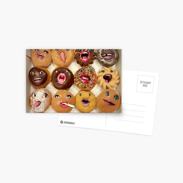 

Необычная пончик открытка с принтом декор для мальчиков Современная эстетика поздравительная открытка фотооткрытка простой стиль мультфи...