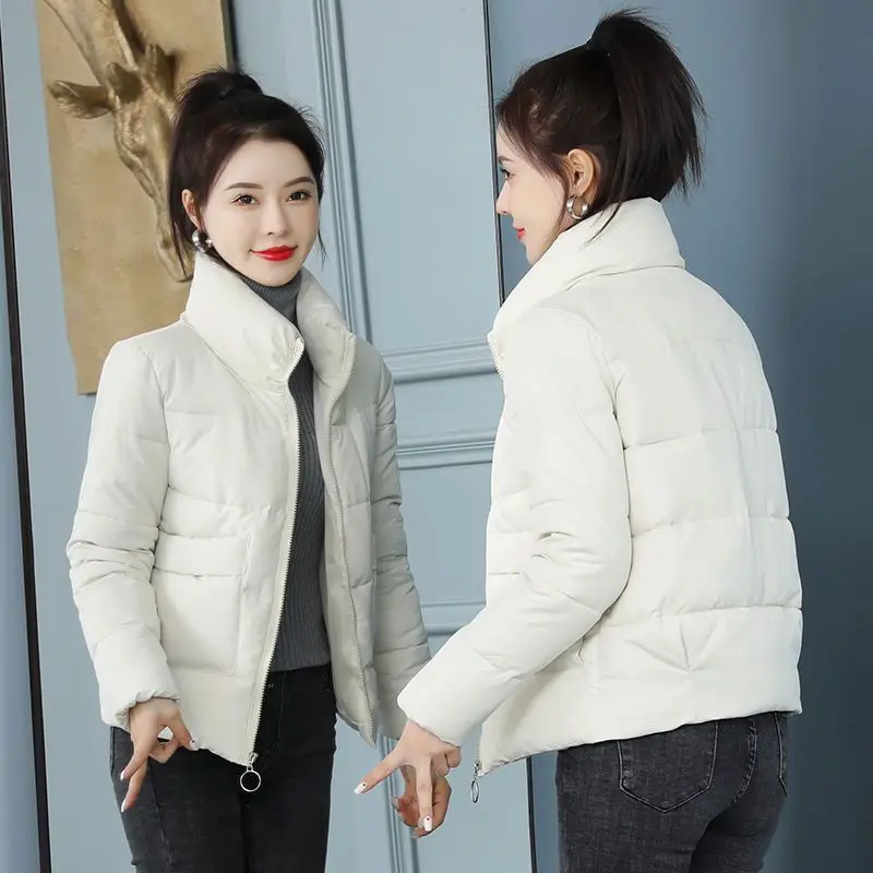 2023 New Winter Jacket Parkas Women Coat Stand Collar Loose Overcoat Female Fashion Thick Warm Cotton Padded Outwear C06