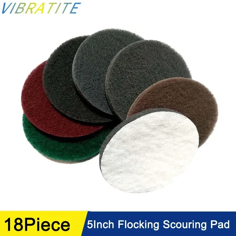 VIBRATITE Шлифовальные губки 18 шт., 5 дюймов, зеленого/красного/коричневого цвета