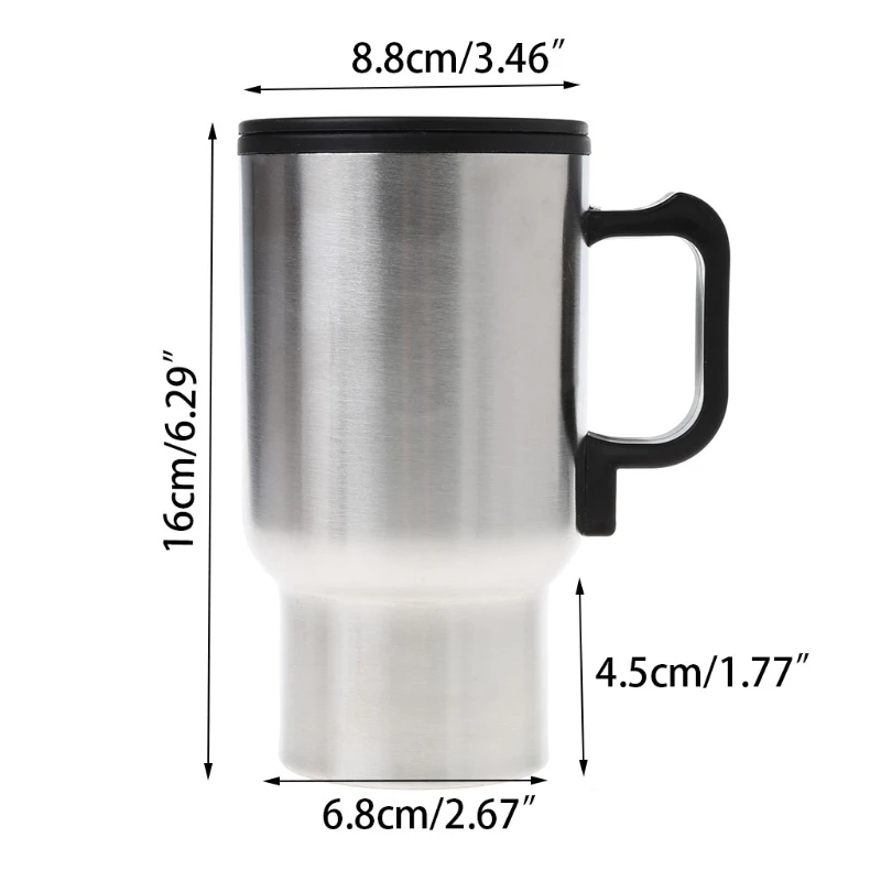 

12V Car Heating Cup Stainless Steel Travel Electric Kettle Insulated Heated Thermos Mug Dropshipping