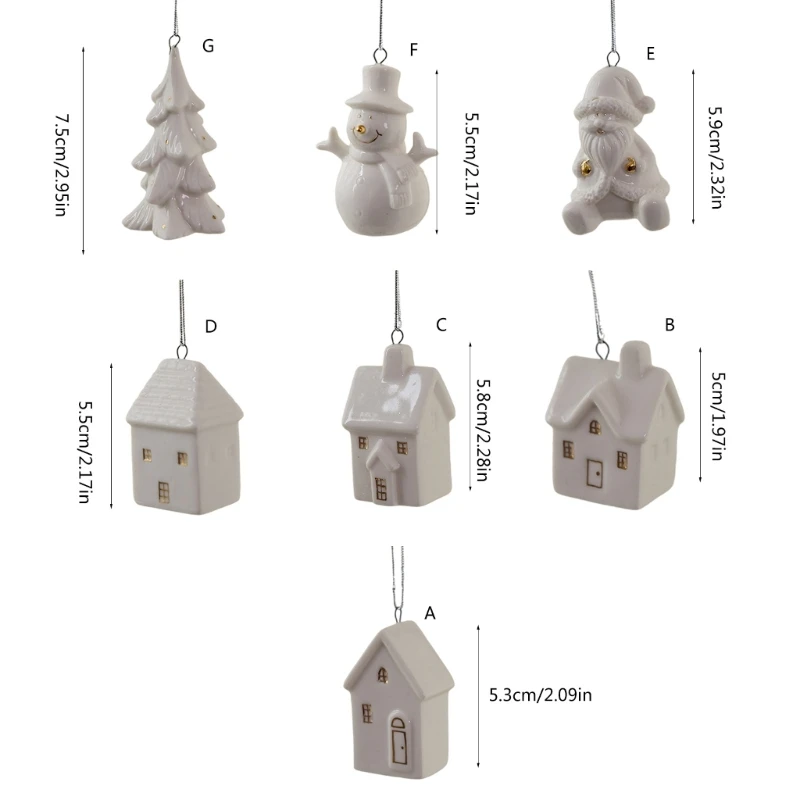 Декоративное белое керамическое рождественское тематическое украшение для