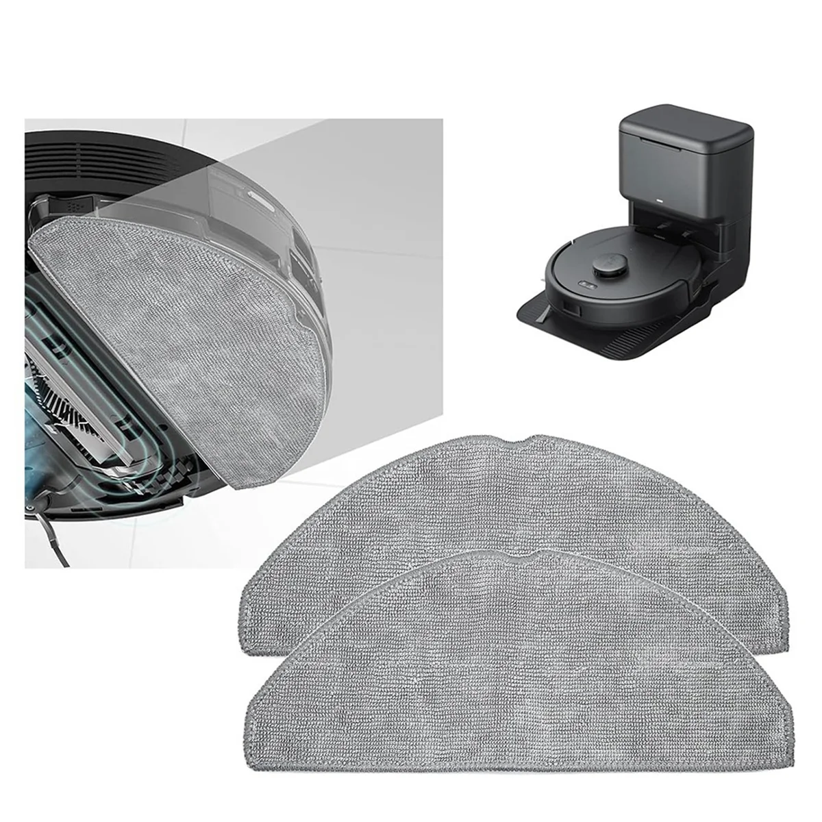 Запасная часть из 4 шт. для робота-пылесоса Eufy L60 накладка швабры микрофибры