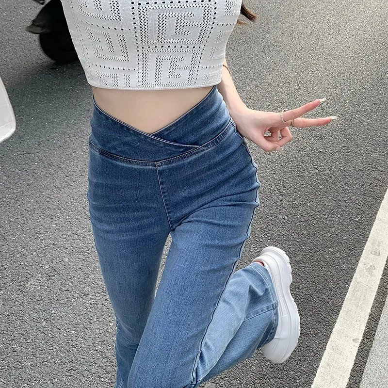 High-waist Jeans, Summer Slimming, Hip Lifting, Thin Wide Leg Trousers, Flared Pants, Design Sense, Small Number of Hot Girls