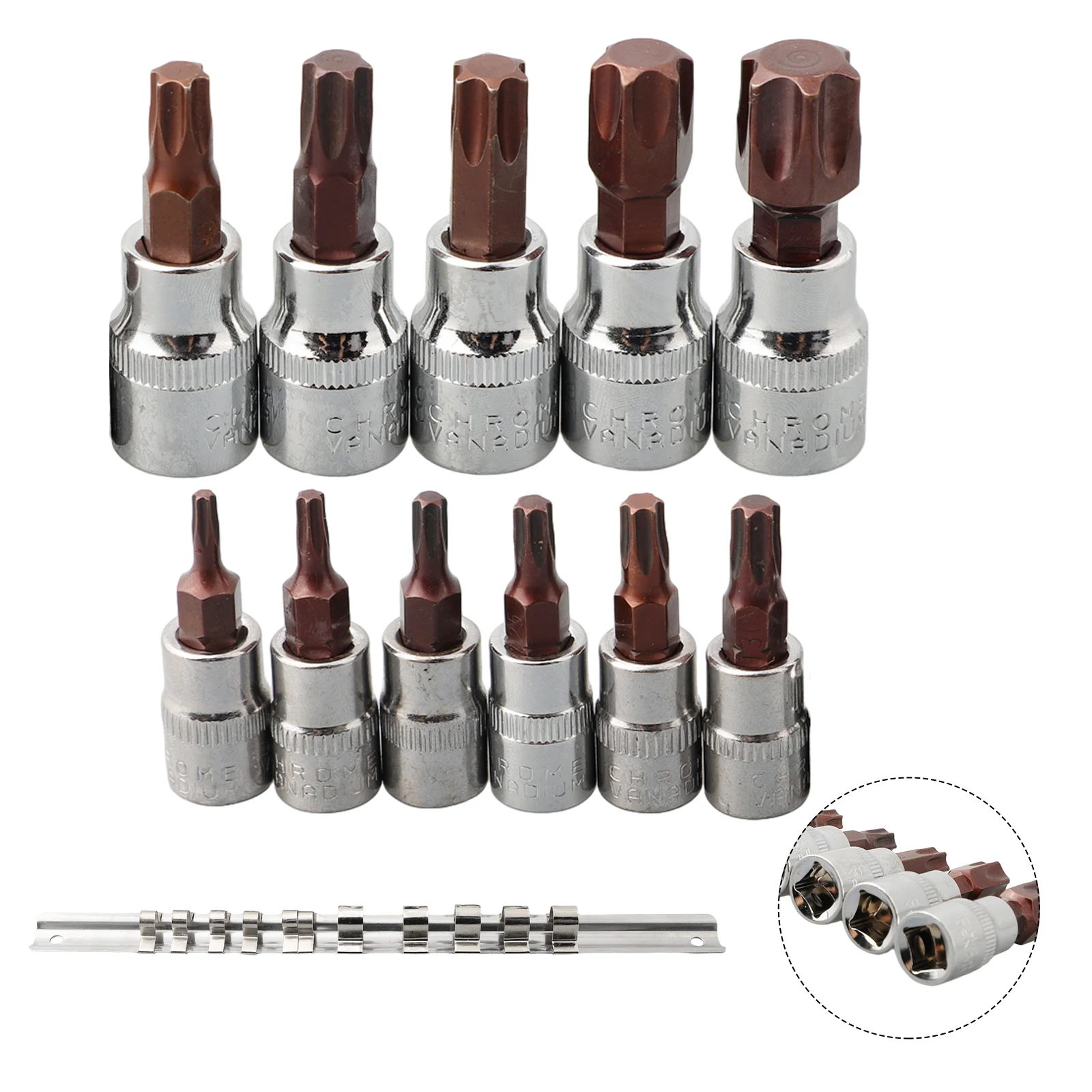 Набор из 11 шт. отвертка Torx торцевые биты T10-T60 привод 3/8 \\\\\\ дюйма и 1/4\\