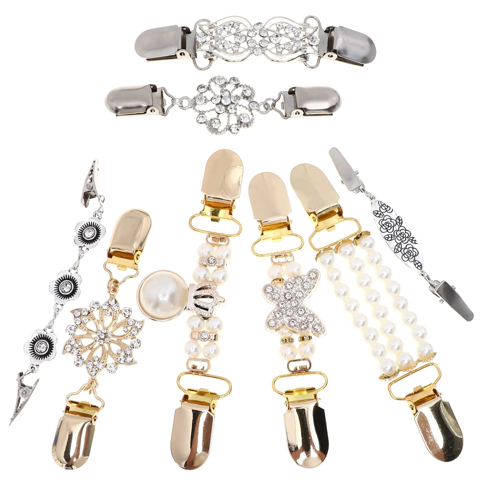 

8pcs Vintage Cardigan Clips Cardigan Shirt Clips Alloy Clothing Clip for Women