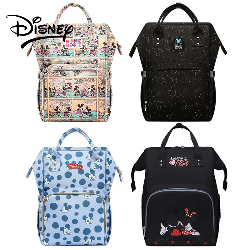 

Disney Diaper Bags Backpack For Moms Baby Bag Maternity For Baby Care Nappy Bag Travel Stroller USB Heating Free 1Piar Hooks