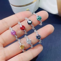 meibapj wholesale price 7 colors 1 carat moissanite fashion 6 claws ring for women with gra certificate 925 silver fine jewelry