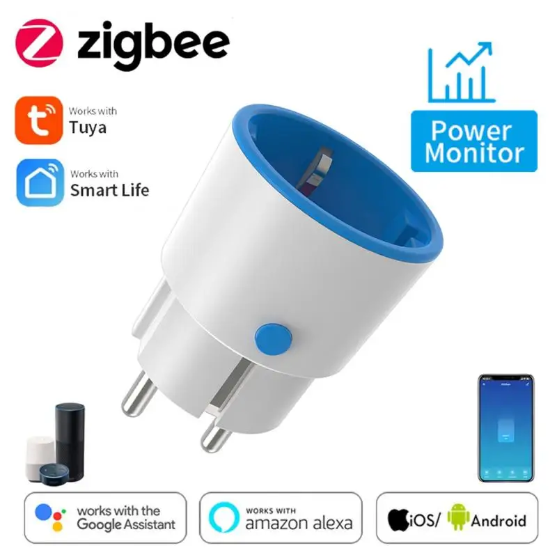 

Евророзетка ABUESS Tuya Smart Zigbee, европейская розетка 16 А с измерением, совместима с Alexa Google Home Assistant