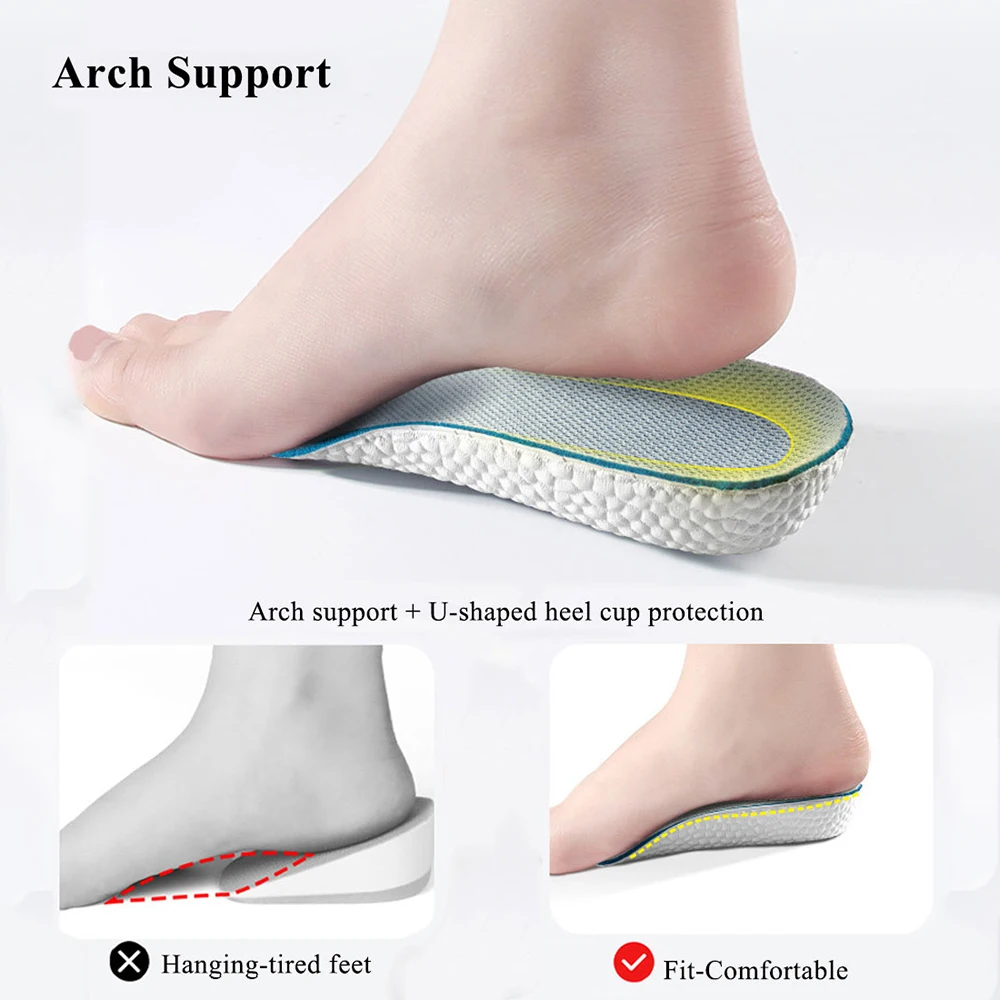 Women Height Increase Insoles Invisible Half Insole 3.5cm Adult Heel Lift Sports Shoes Pads Girls Heightening Inserts Brioche
