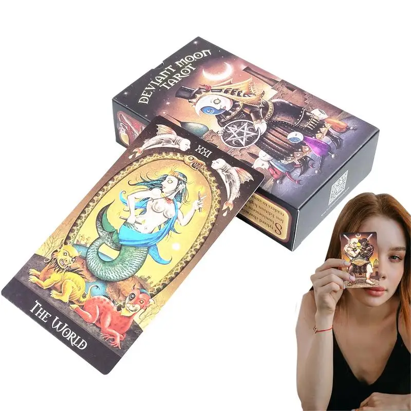 

Deviant Moon Tarot Pocket Size Tarot Cards For Fate Divination Board Game Tarot Oracle Deck For Party Funny Playing Cards