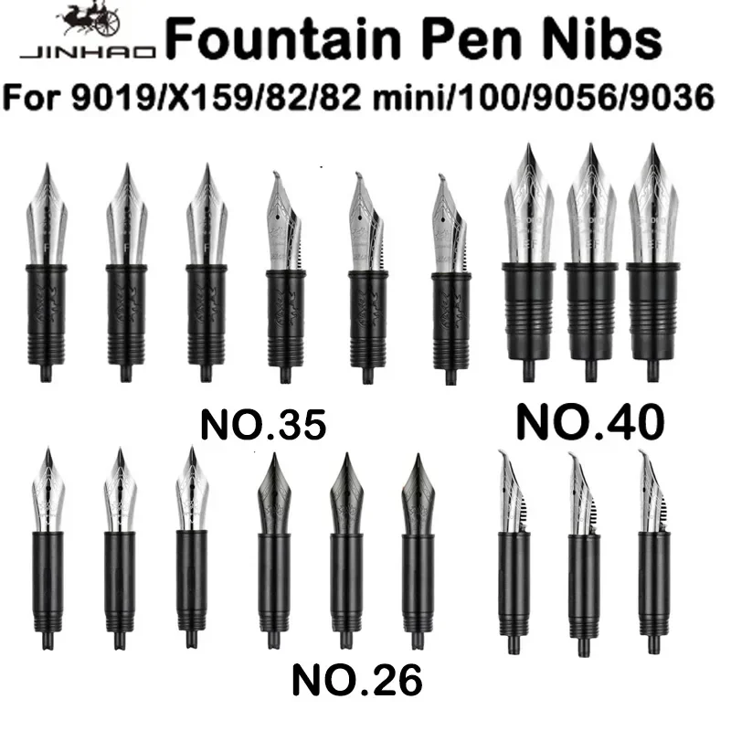 Фото Перьевая ручка JINHAO, 3/1 шт., для 9019/X159/82/82 mini/100/9056/9036, замененное иридиевое перо EF/F/M, канцелярские принадлежности, школьные и офисные принадлежности №1